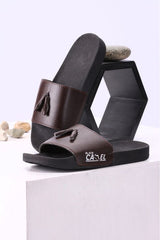 Black Camel PVC Tassel Style Slide, Brown