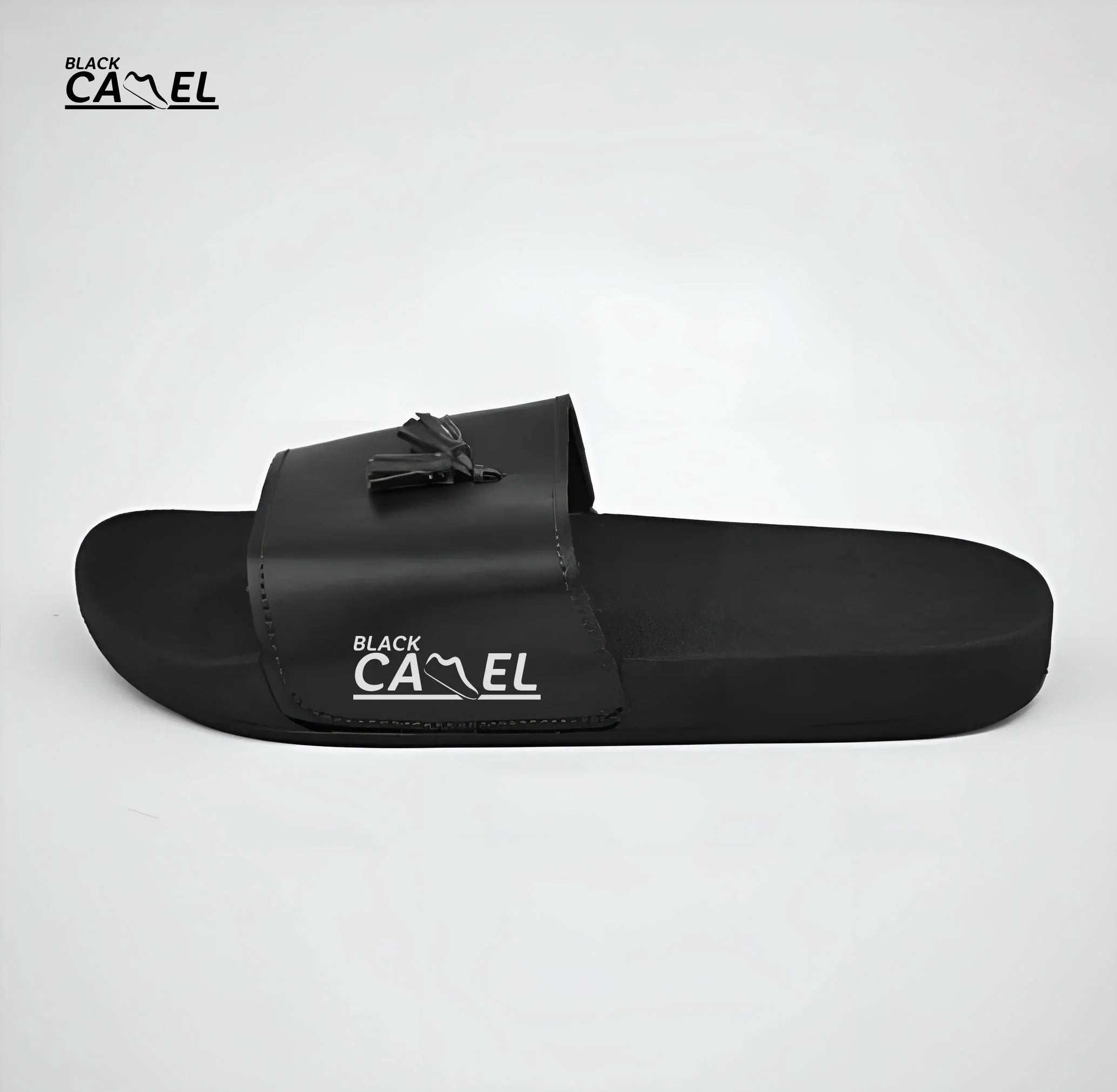 Black Camel Tassel Slide Slipper For Men Black