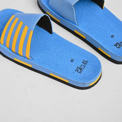 Black Camel Line Style Slide Shoes, Blue