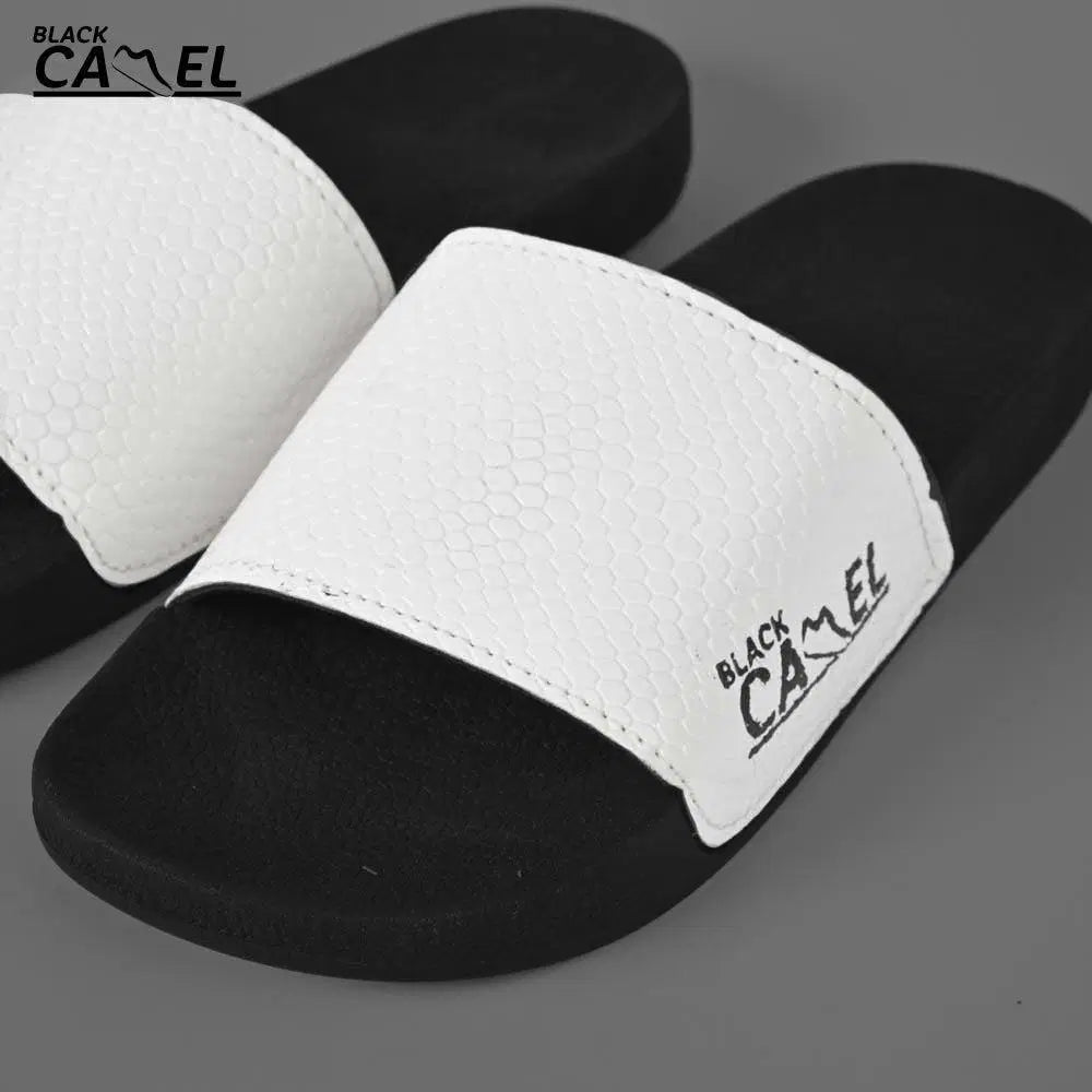 Black Camel Cobra Texture Slide White