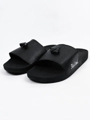 Black Camel Tassel Slide Slipper For Men Black