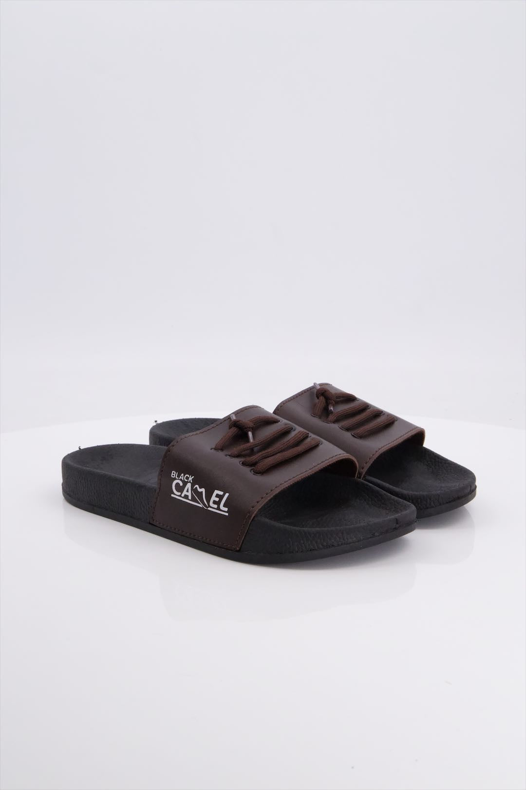 Black Camel Laces Style Brown Slide